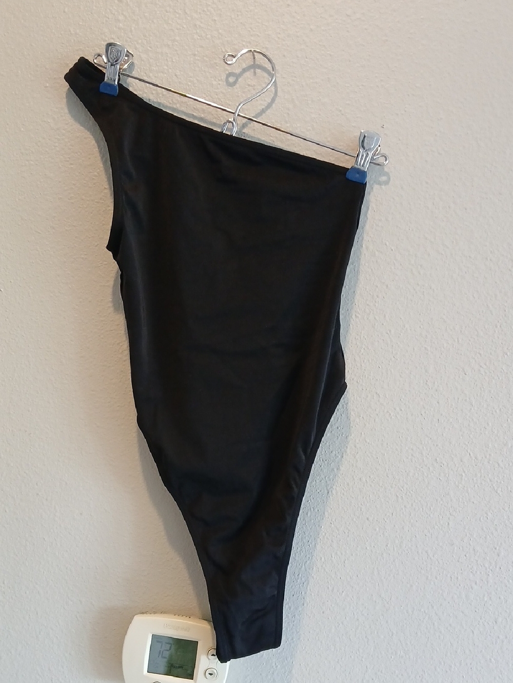 New Blush Xs One Shoulder Black High Cut Waist Swim Suit